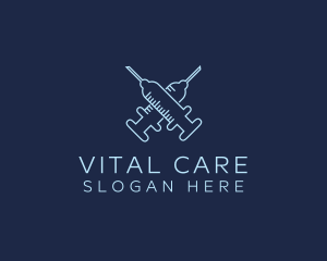 Medical Cross Syringe logo design