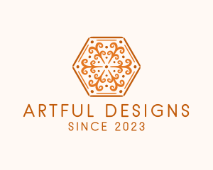 Ornamental Hexagon Decoration logo design