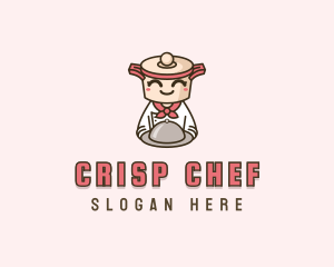 Cooking Pot Cloche Chef logo design