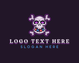 Las Vegas - Skull Casino Gambling logo design