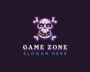 Skull Casino Gambling logo design