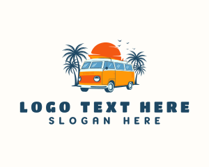 Transport - Beach Surfing Van logo design