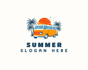 Beach Surfing Van logo design