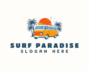 Beach Surfing Van logo design