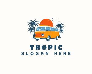 Beach Surfing Van logo design