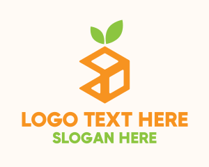 Snack - Orange Delivery Cube logo design