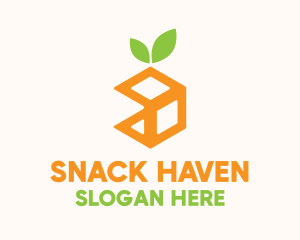 Orange Delivery Cube  logo design