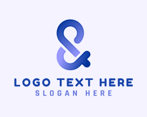 Ligature - Gradient Ampersand Type logo design