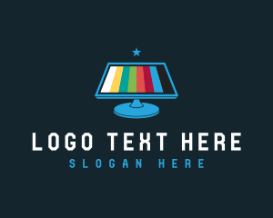 Lcd - Screen Monitor Star logo design