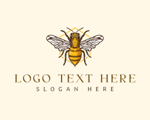 Honeybee - Kansas Honey Bee Apiary logo design