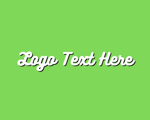White - White & Green Text logo design