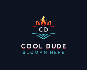 Heating Cooling Thermal logo design