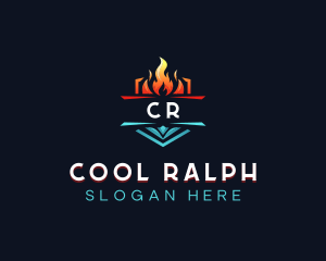 Heating Cooling Thermal logo design