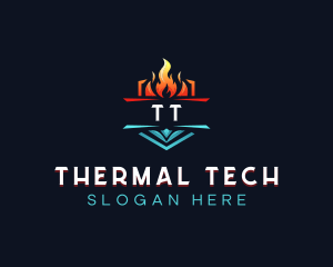 Heating Cooling Thermal logo design