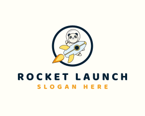 Panda Astronaut Rocket logo design