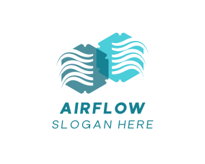 Wind Airflow Ventilation logo design