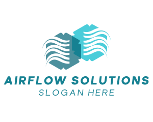 Wind Airflow Ventilation logo design