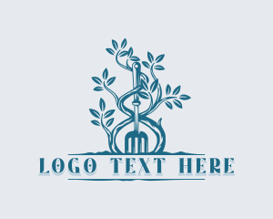 Gardening - Botanical Rake Yard logo design