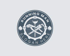 Water Drop - Plunger Plumbing Tools logo design