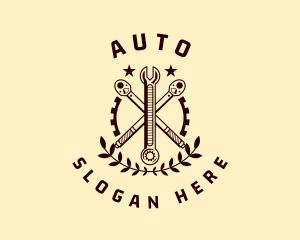 Mechanic Wrench Cog Logo