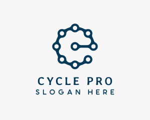 Biking - Bike Chain Letter E logo design