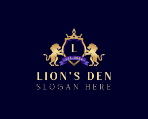 Crown Lion Crest logo design