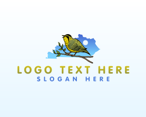 Map - Kentucky Warbler Bird logo design