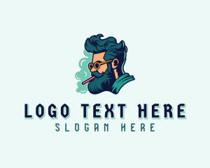 Hipster Man Cigarette logo design