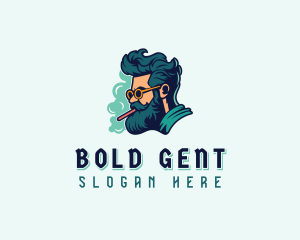 Hipster Man Cigarette logo design