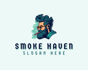 Hipster Man Cigarette logo design