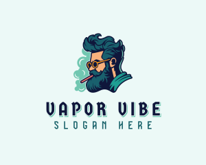 Hipster Man Cigarette logo design