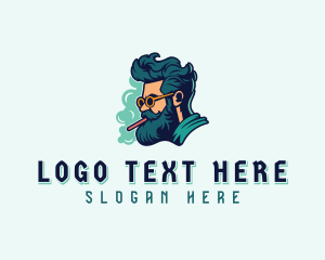 Hipster Man Cigarette Logo