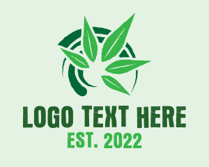 Hemp - Hipster Leaf Weed logo design