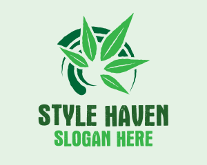 Hipster Leaf Weed Logo