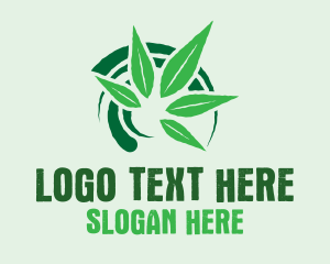 Hipster Leaf Weed Logo