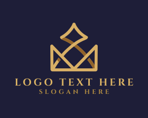 Upscale - Gold Crown Luxury logo design