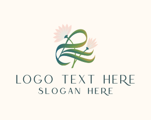 Wedding - Floral Lotus Letter L logo design
