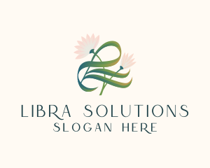 Floral Lotus Letter L logo design