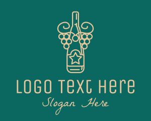 Burgundy - Star Grape Wine logo design