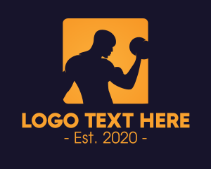 Men - Orange Bodybuilding Gym logo design