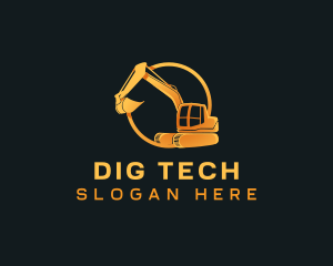 Industrial Digging Excavator logo design