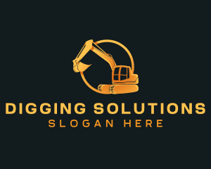 Industrial Digging Excavator logo design