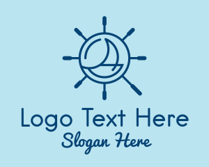 Wave - Nautical Steering Wheel logo design