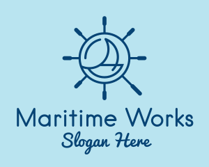 Nautical Steering Wheel  logo design