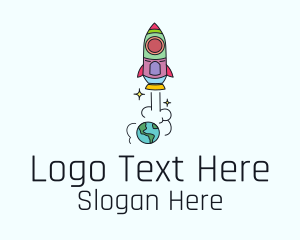 Rocket Launch Drawing Logo