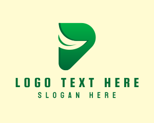 Vegan - Spa Leaf Letter P logo design