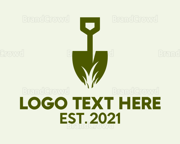 Green Shovel Grass Logo