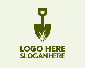 Green Shovel Grass  Logo