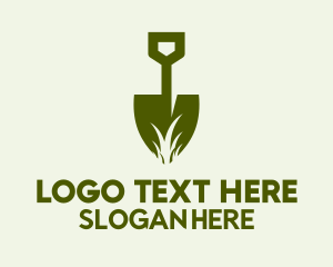 Green Shovel Grass  Logo