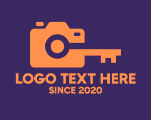 Gold Shield - Orange Camera Lock logo design